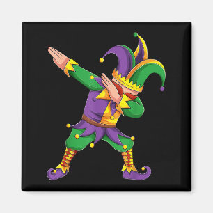 Lustiges Mardi Gras Outfit Dabbing Narr New Orlean Magnet