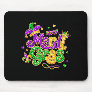 Lustiges Mardi Gras-Umzug-Outfit Narrenhut Männer Mousepad