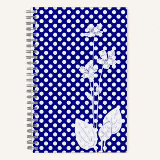 Lustiges Marineblau- und Weißes-Tupfen-Notizbuch Notizblock