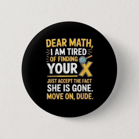 Lustiges Mathe-Design für Jungen Mädchen Mathe-Leh Button (Vorderseite)