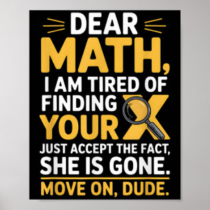 Lustiges Mathe-Design für Jungen Mädchen Mathe-Leh Poster