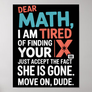 Lustiges Mathe-Design für Jungen Mädchen Mathe-Leh Poster