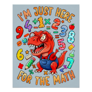 Lustiges Mathe-Dinosaurier-Poster für Kinder im UK Poster