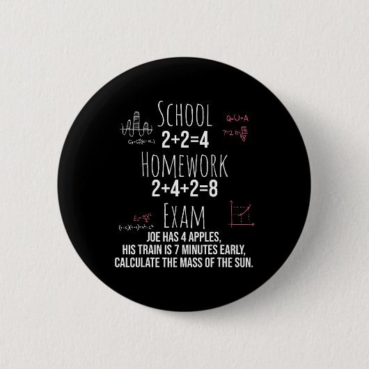 Lustiges Mathe-Geschenk für Teenager-Mädchen Tween Button (Vorderseite)