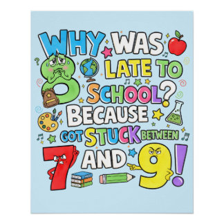 Lustiges Mathe-Poster für Kinder UK-Klassenraum Za Poster