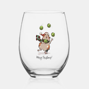 Lustiges Meerschweinchen Frohe Weihnachten! Jongli Weinglas Ohne Stiel