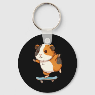 Lustiges Meerschweinchen G Skater Skateboard Balle Schlüsselanhänger