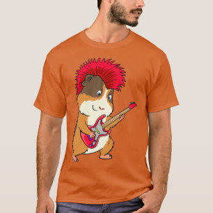 Lustiges Meerschweinchen Punkrock Gitarre Musik De T-Shirt