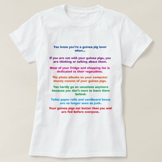 Lustiges Meerschweinchen-Shirt T-Shirt (Design vorne)