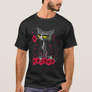 Lustiges Meh-Katzen-Shirt Frohen Valentinstag Blum T-Shirt