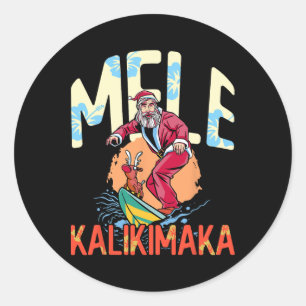 Lustiges Mele Kalikimaka Hawaiianisches Weihnachte Runder Aufkleber