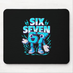Lustiges Meme 67 Sechs Sieben 6 7 Italienischer Br Mousepad