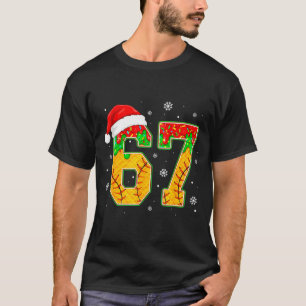 Lustiges Meme 67 Weihnachten Baseball Eiscreme Män T-Shirt