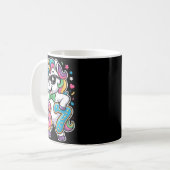 Lustiges Meme Einhorn Mädchen Kinder Sechs Sieben Kaffeetasse (Vorderseite Links)
