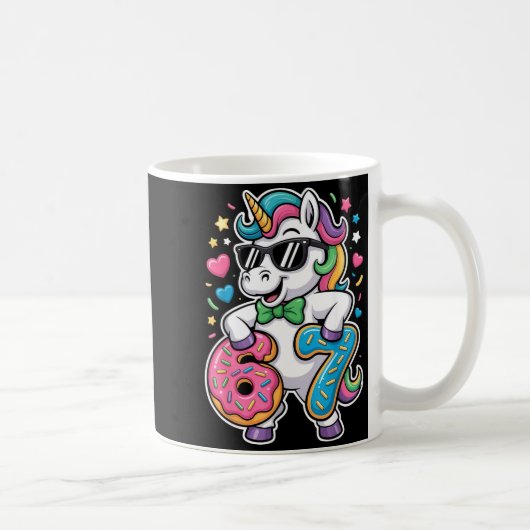 Lustiges Meme Einhorn Mädchen Kinder Sechs Sieben Kaffeetasse (Rechts)
