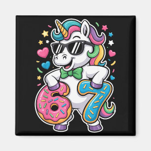 Lustiges Meme Einhorn Mädchen Kinder Sechs Sieben Magnet