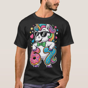 Lustiges Meme Einhorn Mädchen Kinder Sechs Sieben  T-Shirt