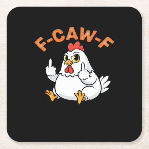 Lustiges Meme F-Caw-F Huhn Rechteckiger Pappuntersetzer