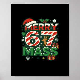 Lustiges Meme Frohe 67 M Candy Cane Weihnachtszahl Poster