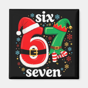 Lustiges Meme Six Seven 67 Elf 6 7 Weihnachtsmann Magnet