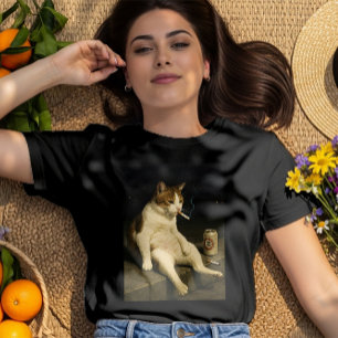 Lustiges Meme-T-Shirt mit rauchendem Kätzchen für T-Shirt