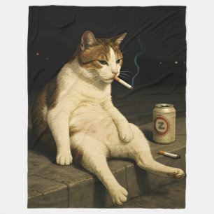 Lustiges Meme-T-Shirt mit rauchendem Katzenkitty f Fleecedecke