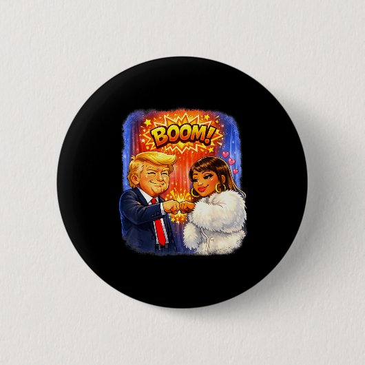 Lustiges Meme trump & nicki high five zum Spaß Button (Vorderseite)