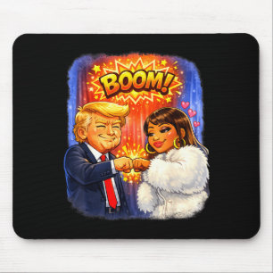 Lustiges Meme Trump & Nicki High-Five zum Spaß Mousepad