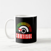 Lustiges Meme über niedrige Cortisolwerte Nebennie Kaffeetasse (Links)