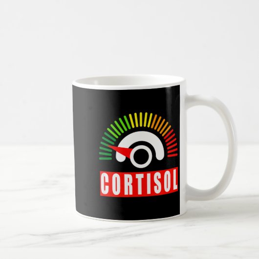 Lustiges Meme über niedrige Cortisolwerte Nebennie Kaffeetasse (Rechts)