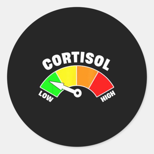 Lustiges Meme über niedrige Cortisolwerte Runder Aufkleber (Vorderseite)