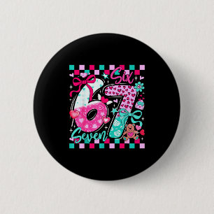 Lustiges Meme-Valentinstag Sechs Sieben 6 7 Valent Button