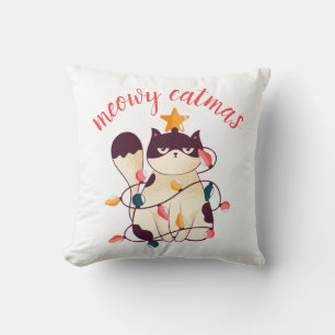 Lustiges Meowy Catmas Katzenliebhaber-Wurfkissen Kissen
