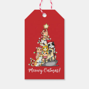 Lustiges Meowy Katmas Katzen Weihnachtsbaum Benutz Geschenkanhänger