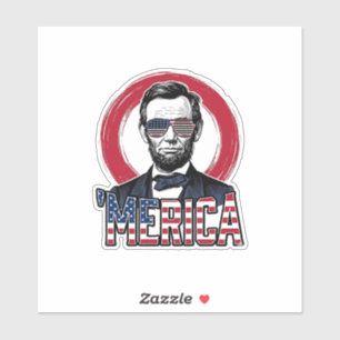 Lustiges Merica Patriotischer Präsident Vintage Ve Aufkleber