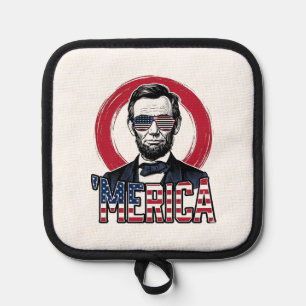Lustiges Merica Patriotischer Präsident Vintage Ve Topflappen
