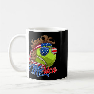 Lustiges Merica Tennis Ll Und Usa-Flagge Sungles 4 Kaffeetasse