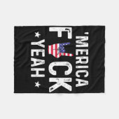 Lustiges Merica Yeah 4. Juli Fleecedecke (Vorderseite (Horizontal))