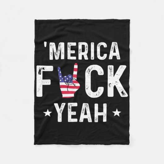 Lustiges Merica Yeah 4. Juli Fleecedecke (Vorderseite)