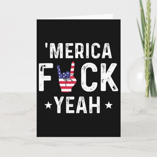 Lustiges Merica Yeah 4. Juli Karte (Vorderseite)