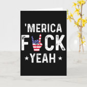 Lustiges Merica Yeah 4. Juli Karte (Gelbe Blume)