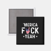 Lustiges Merica Yeah 4. Juli Magnet (Vorderseite/Rückseite)