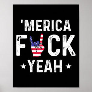 Lustiges Merica Yeah 4. Juli Poster