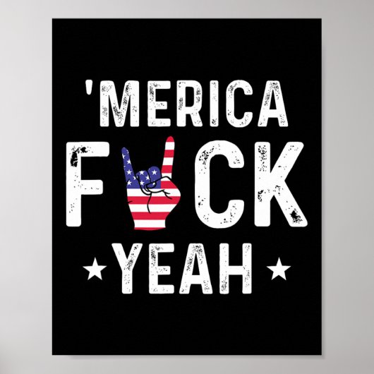 Lustiges Merica Yeah 4. Juli Poster (Vorne)