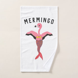 Lustiges Mermingo: Flamingo-Meerjungfrau Handtuch