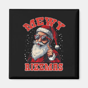 Lustiges Mewy Rizzmas Santa Mewing Rizz Männer Wei Magnet