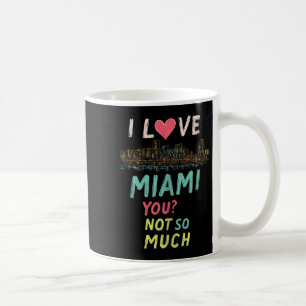 Lustiges Miami Florida Nacht Stadtbild Vintage Tan Kaffeetasse