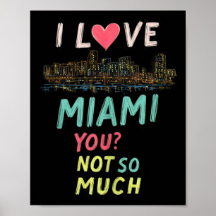 Lustiges Miami Florida Nachthimmel-Linien vintage Poster