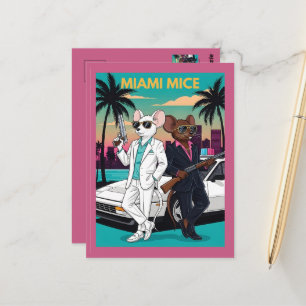 Lustiges Miami-Thema aus den 1980er Jahren Postkarte