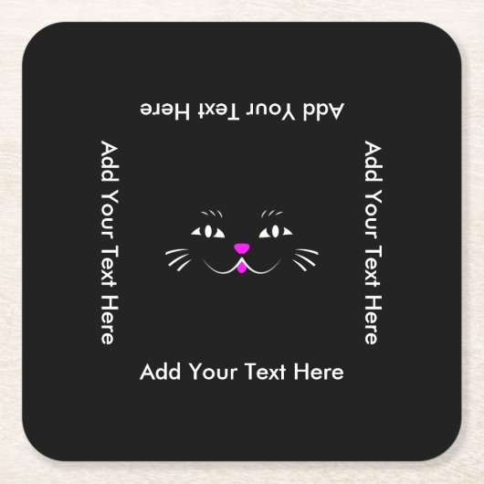 Lustiges Miezekatze-Katzen-Gesicht Rechteckiger Pappuntersetzer (Vorderseite)
